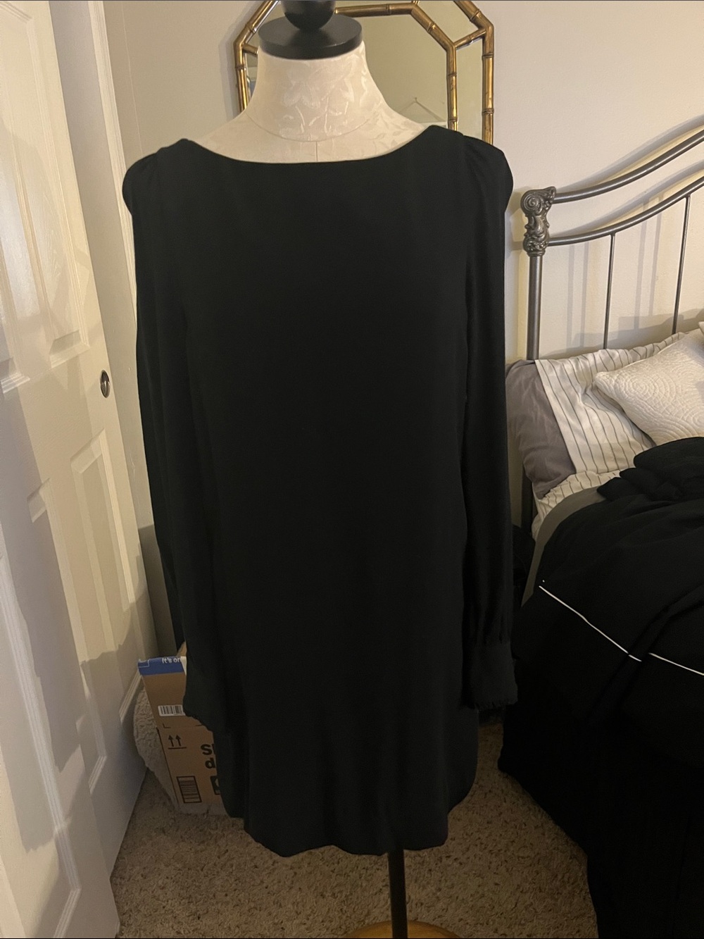 kate spade Black Long-Sleeve Shift Dress